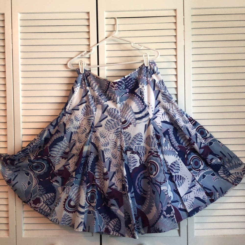 Tahari, multi-colored, abstract print skirt